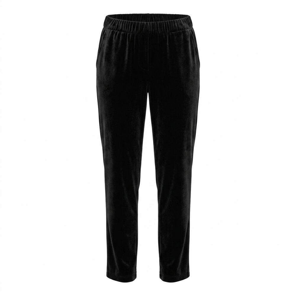Draper James RSVP Black Velvet Elastic Straight Leg Pants Women Size L